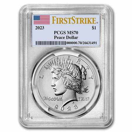 Slabbed Peace Dollars