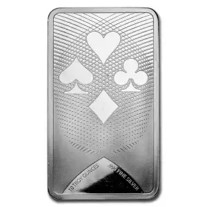 10 oz Silver Bar - Playing Card Design (Various Suits) (5)