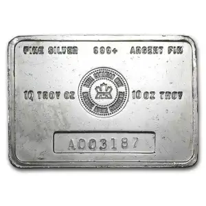 10 oz Silver Bar - Royal Canadian Mint (Vintage/Toning) (2)