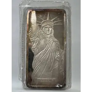 10 oz Silver Engelhard Bar Statue of Liberty MTB Toned (2)