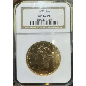 1904 NGC MS 62 PL Gold Liberty