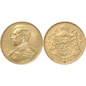 1914 Belgium Gold 20 Francs Albert (Various Conditions)