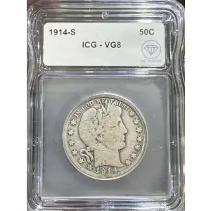 1914-S Barber Half Dollar ICG VG-8 IDC Verified
