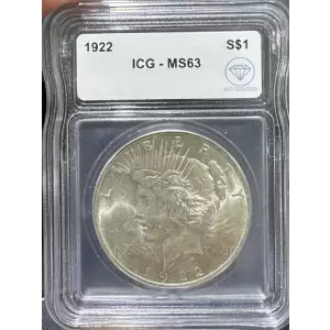 1922 Peace Silver Dollar ICG MS63 IDC Verified (2)