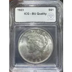 1923 Peace Silver Dollar ICG BU Quality IDC Verified (2)