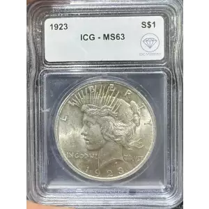 1923 Peace Silver Dollar ICG MS63 IDC Verified