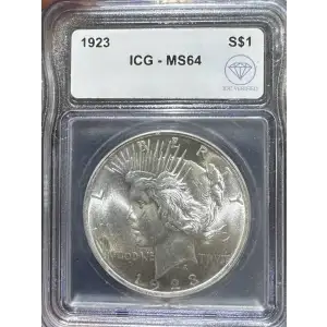 1923 Peace Silver Dollar ICG MS64 IDC Verified (2)