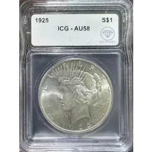 1925 Peace Silver Dollar ICG AU58 IDC Verified (2)