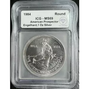 1984 IDC Verified 1 oz Silver Engelhard Prospector Round ICG MS69 (2)