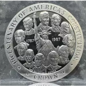 1987 Bicentenary of America's Constitution Palladium Coin - 1 Crown 