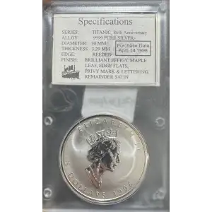 1998 1oz Canadian Silver Maple Leaf Titanic Privy (2)