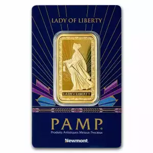1oz PAMP Gold Bar - Lady of Liberty