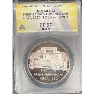 1oz Silver Brinks Round Toned ANACS PF67