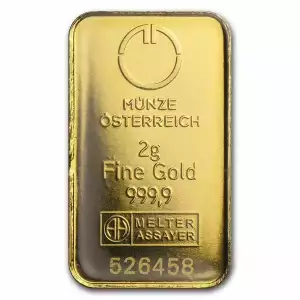 2 Gram Gold Bar Uncarded Various Mints