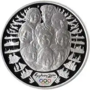 2000 Australia $5 Sea Change Sydney Olympics Silver Coin