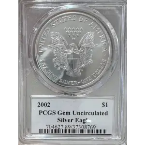 2002 $1 Silver Eagle Mercanti Flag Signature