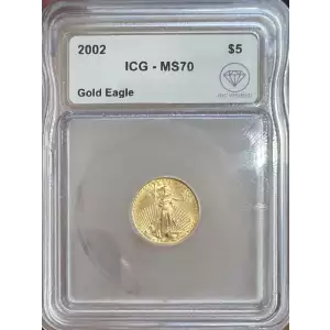 2002 $5 American Gold Eagle ICG MS70 IDC Verified