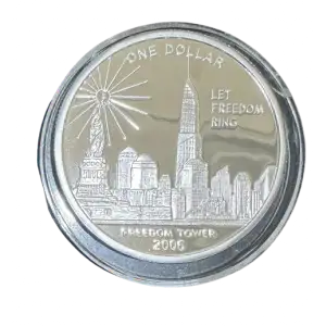 2006 Cook Islands Freedom Tower “Never Forget” Silver $1 Coin