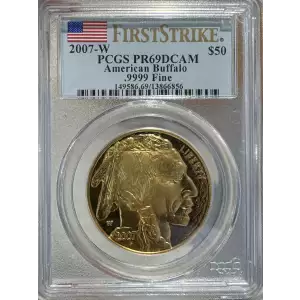 2007-W 1oz Gold Buffalo PCGS PR69 DCAM First Strikes (2)