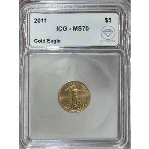 2011 $5 American Gold Eagle ICG MS70 IDC Verified