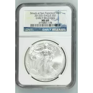 2013(S) American Silver Eagle NGC MS69 Early Releases (Blue Scale Label)