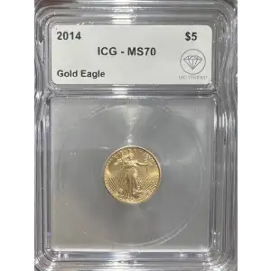 2014 $5 American Gold Eagle ICG MS70 IDC Verified (2)