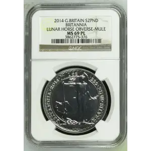 2014 BRITANNIA LUNAR HORSE OBVERSE-MULE PL