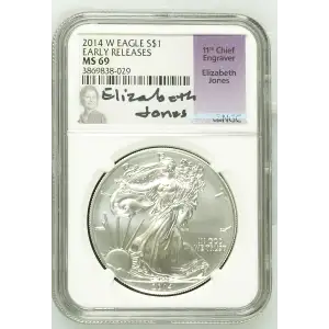 2014 W BURNISHED SILVER EAGLE EARLY RELEASES (2)