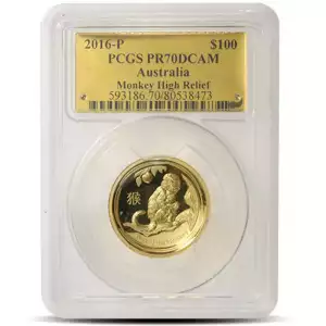 2016-P Australia Gold Year of the Monkey PCGS PR70 DCAM