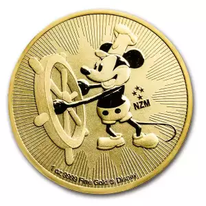 2017 Niue 1 oz Gold $250 Disney Steamboat Willie (2)