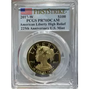2017-W American Gold Liberty PCGS PR70DCAM High Relief 225th Anniversary