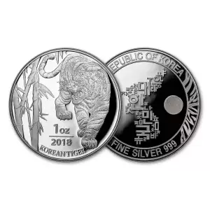 2018 1 oz South Korean Tiger Silver Medal 