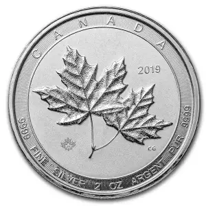 2019 2 oz Canadian Silver Twin Maples Coin (Various Conditions) (2)