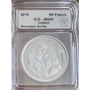 2019 Silver Congo Silverback Gorilla ICG MS69 IDC Verified (2)