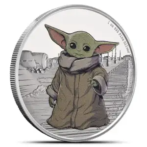 2021 1 oz Proof Colorized Niue Silver Star Wars Grogu Baby Yoda Coin (Box + CoA) (4)