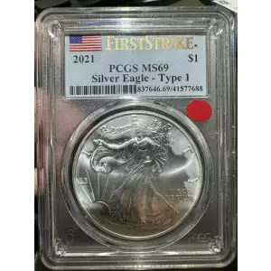 2021 American Silver Eagle PCGS MS69 First Strike Type 1