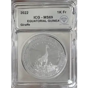 2022 Equatorial Guinea Giraffe ICG MS69 IDC Verified