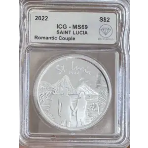 2022 Silver Saint Lucia Romantic Couple ICG MS69 IDC Verified