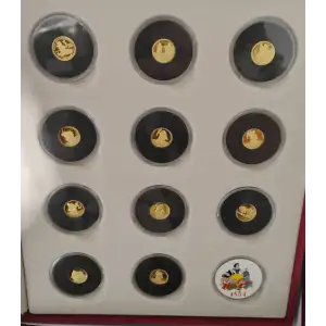 50th Anniversary Walt Disney's Classic Snow White & the Seven Dwarfs 11 Round (1/10oz Each) Gold Set (Box and Certs)