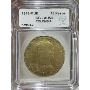COLOMBIA Gold 16 PESOS (Diez I Seis)