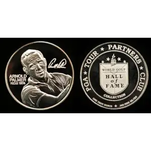 1974 1 oz Silver Round Arnold Palmer PGA Tour Partners Tour