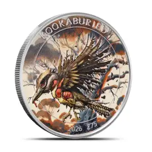 Colorized Zombucks World Kookaburied 1 oz Silver Round