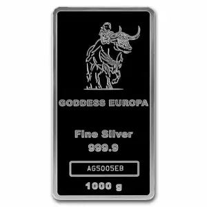 1000oz Goddess Europa Silver Bar (3)