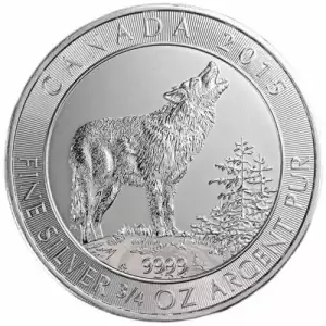 2015 Canada 3/4 oz Grey Wolf Silver Coin
