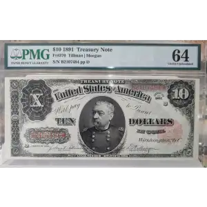 $10 1891 Small Red Treasury or Coin Notes 370