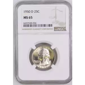 1950-D Washington Quarter NGC MS65