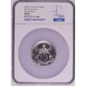 2021 2.5oz Silver Medal Coast Guard NGC ER MS69