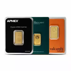 10 Gram Gold Bar Carded Various Mints