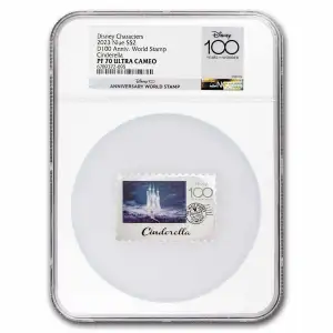 2023 Cinderella 100 Years of Wonder World Stamp Silver Coin NGC PF 70 UC
