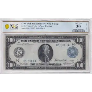 $100 1914 Blue Seal Federal Reserve Notes 1108 (2)